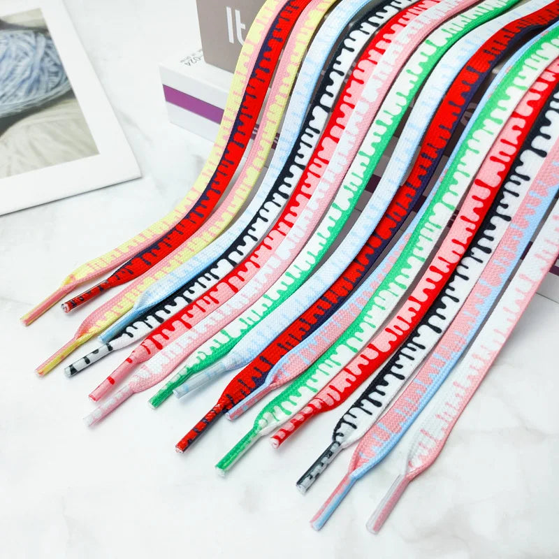 1Pair Af1 Shoelaces for Sneakers Rainbow ice Cream Flat Shoelace Elastic Laces Shoes Strings 120/140/160CM Width 0.8cm