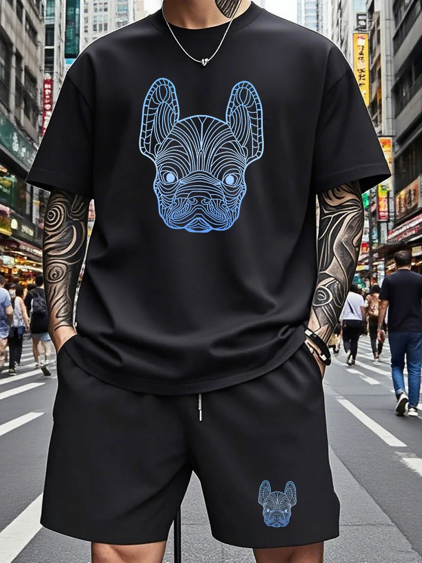 Men's Summer New casual sportswear set Fashion breathable outdoor men's women's short-sleeved T-shirts training shorts