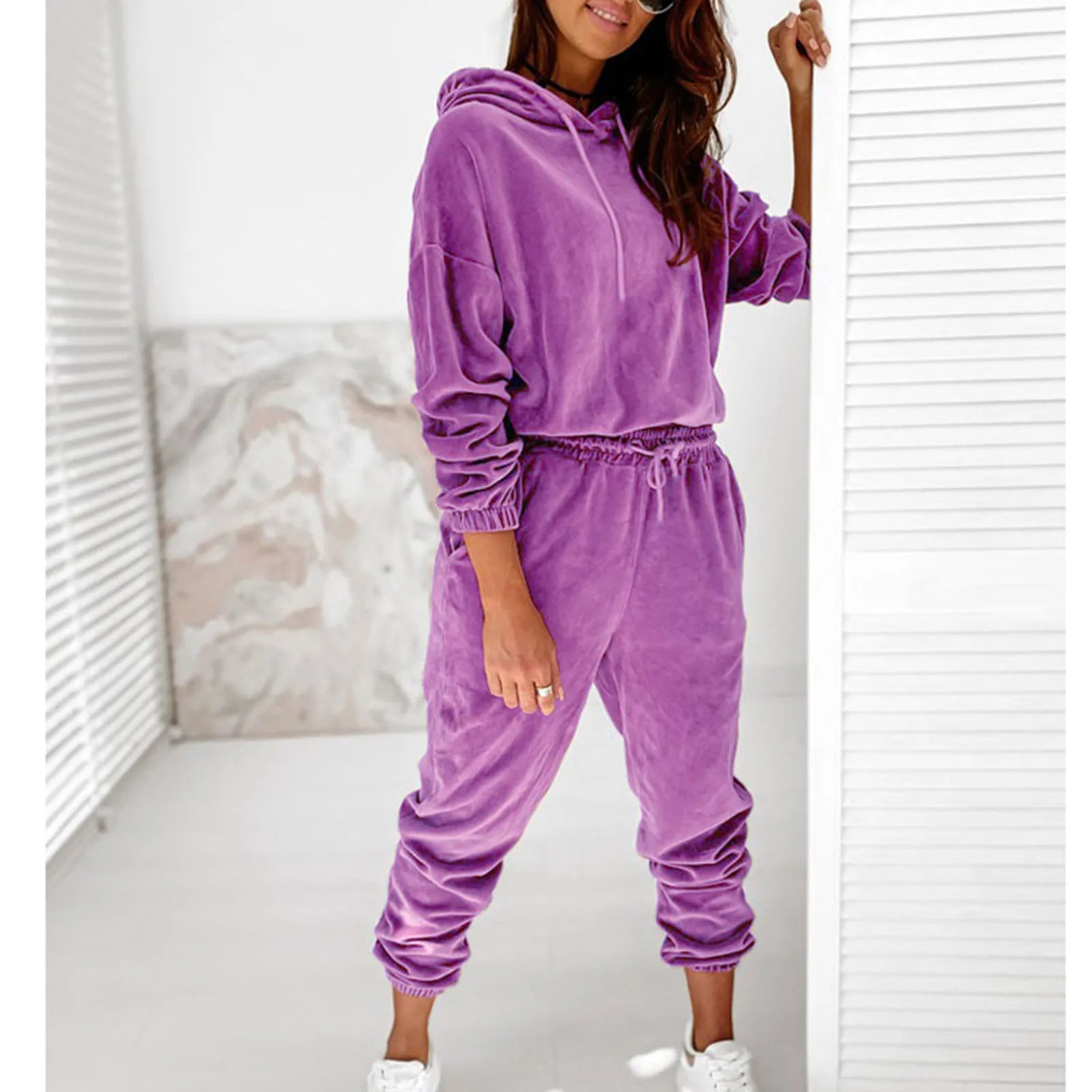 Party Outfit Women's Spring And Autumn Winter Hoodie Set Solid Color Casual Fashion Sports Pants Two plus Size Snow Bib Overalls