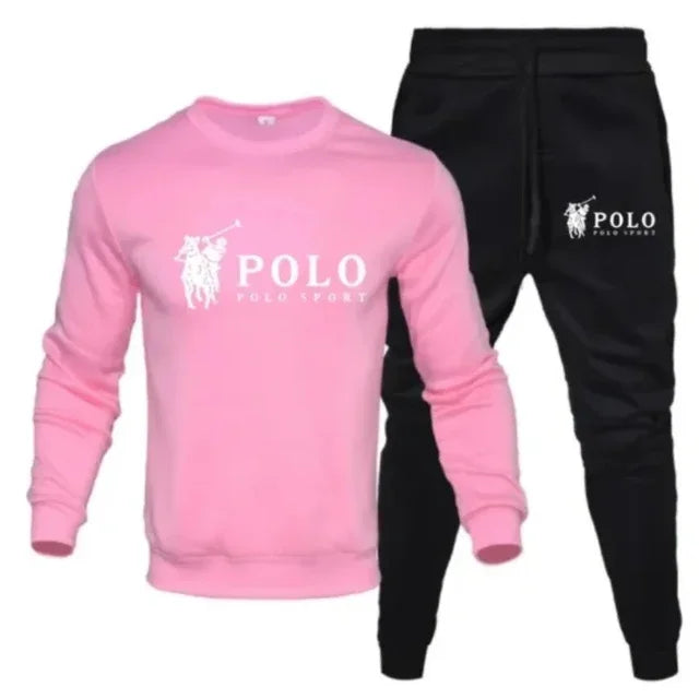 A two-piece set of men's round-neck pullover and jogging pants for autumn and winter fashion fitness outdoor casual sportswear