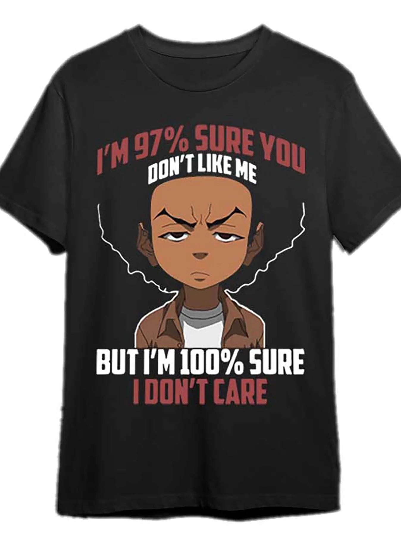 Men's Black Boondocks Fun Graphic Short Sleeve T-Shirt Collection