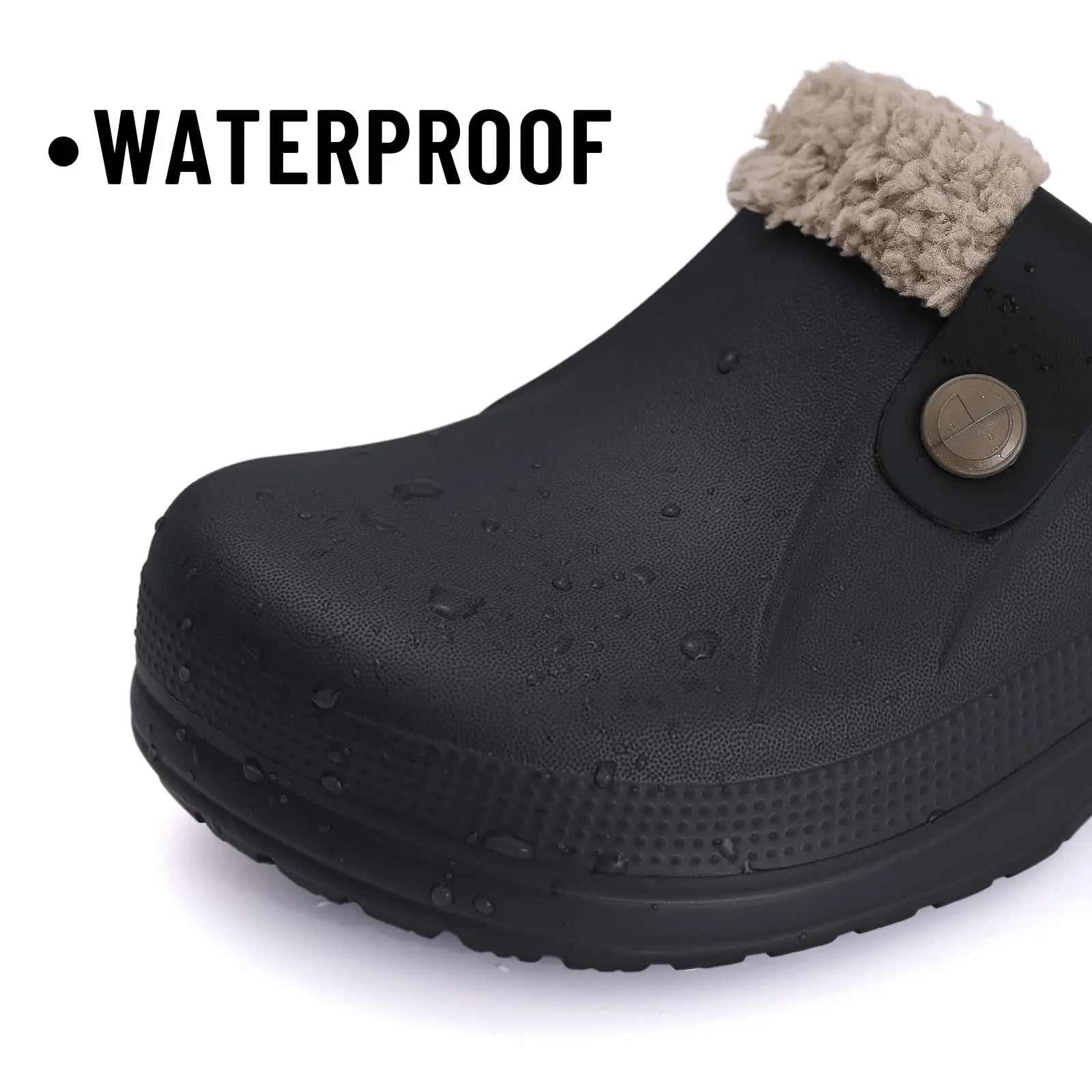 New Men Waterproof Slippers Women Men Fur Clogs Slippers Winter Men Garden Shoes Outdoor Antiskid Mules Indoor Soft House Shoes