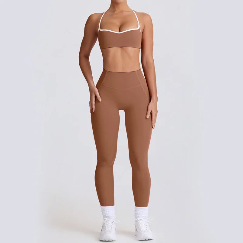 2 Pieces Tracksuit Women Yoga Set Nude Feeling Workout Set Gym Clothes Push Up Fitness Running Sportwear Sport Bra Leggings Suit