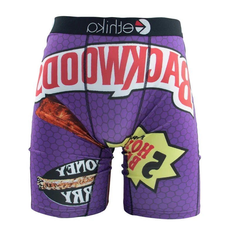 ETHIKA Underwear 1Pcs Men Sexy Printed Boxershorts Breathable Mens Trunks Plus Size S-3XL Man Swimming Underpants Men's Panties