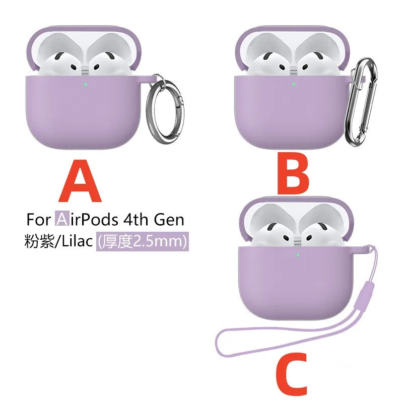 New For Airpods 4 Case Silicone Earphone Case with Active Noise Cancellation Shockproof Protective Case for Apple Airpods 4 2024
