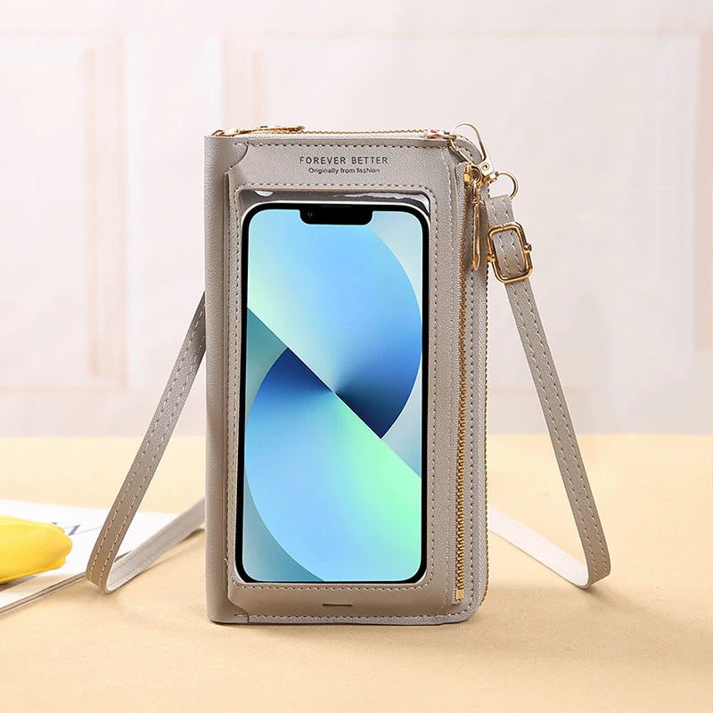 Women Crossbody Bags Touch Screen Cell Phone Purse 2023 Fashion Shoulder Bag Mobile Mini Wallet Card Holder Handbag for Female