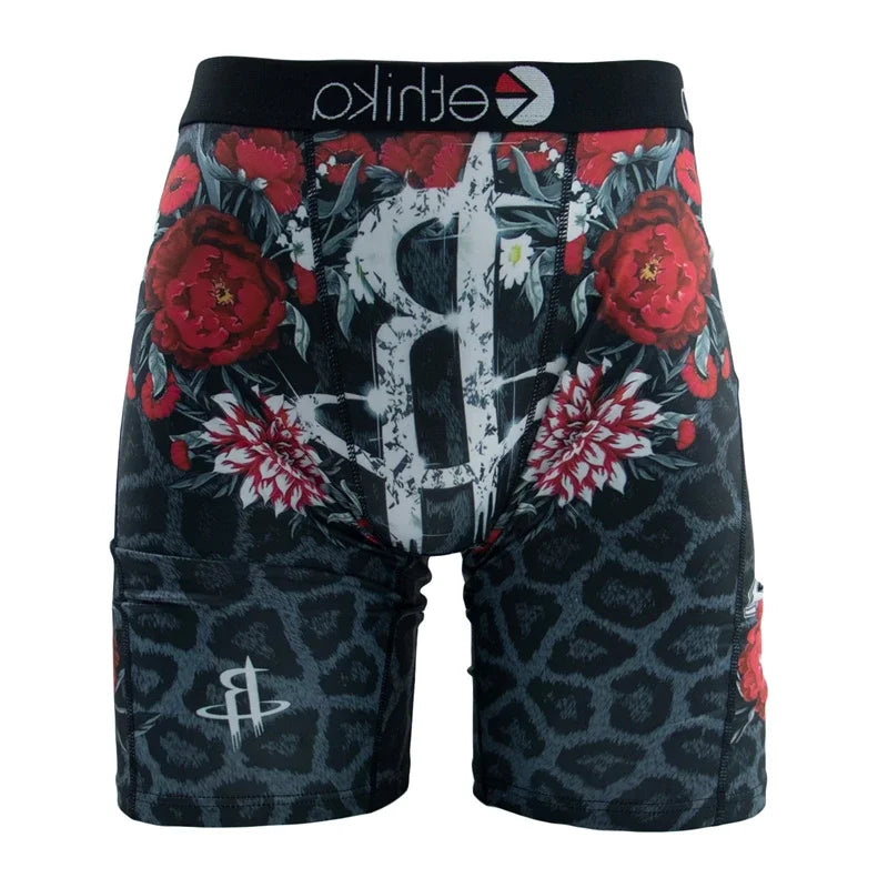 ETHIKA Underwear 1Pcs Men Sexy Printed Boxershorts Breathable Mens Trunks Plus Size S-3XL Man Swimming Underpants Men's Panties