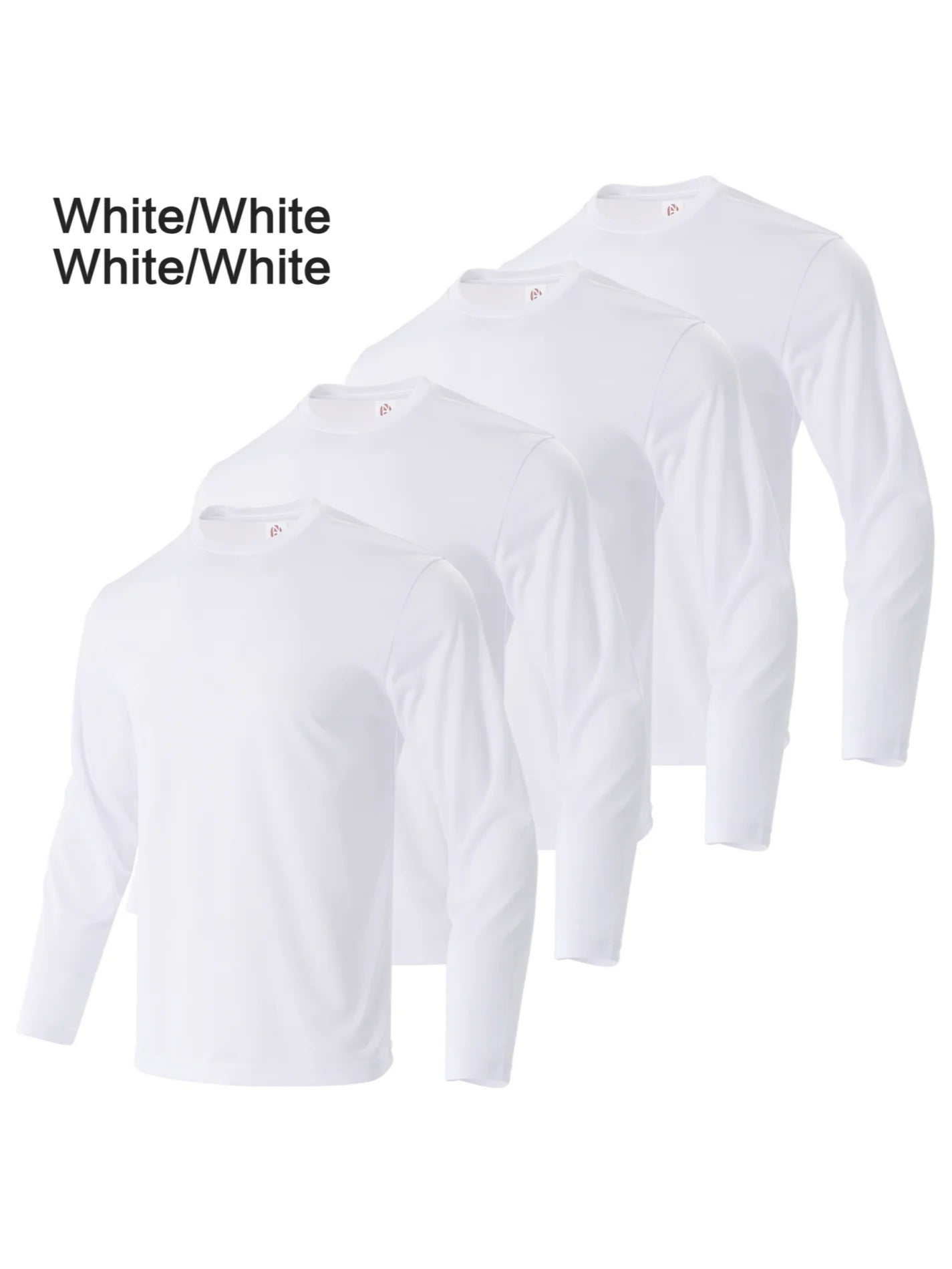 4-piece men's solid color round neck T-shirt - quick drying, breathable, moisture wicking, suitable for fitness and running
