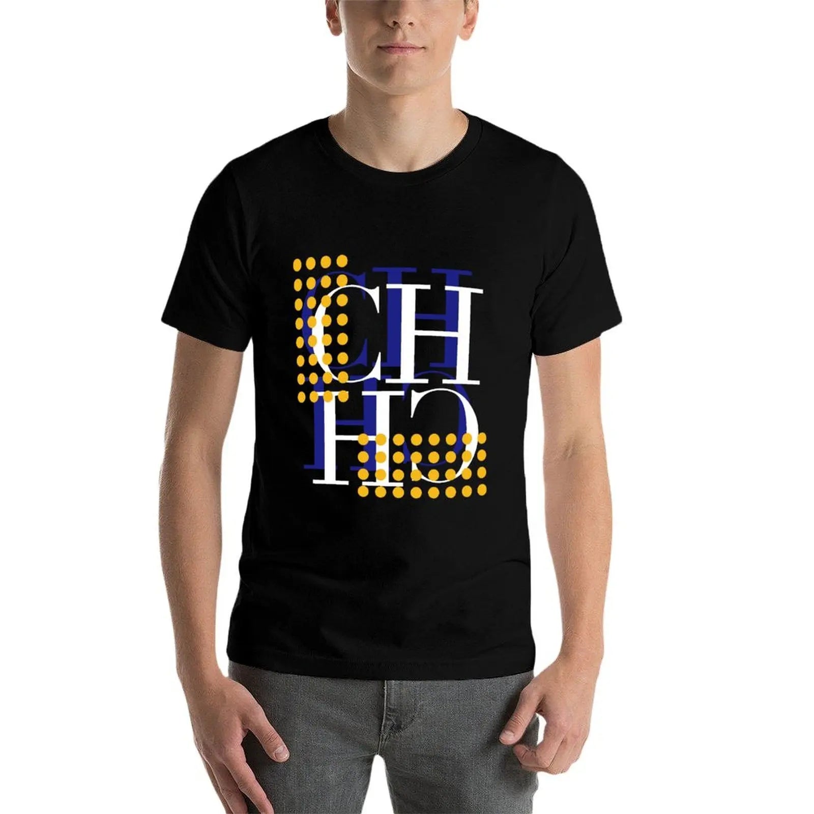 CHCH Men T Shirt Summer Cotton Tops Fashion Tshirts O-neck Round Collar Short-Sleeve Men Top Tees