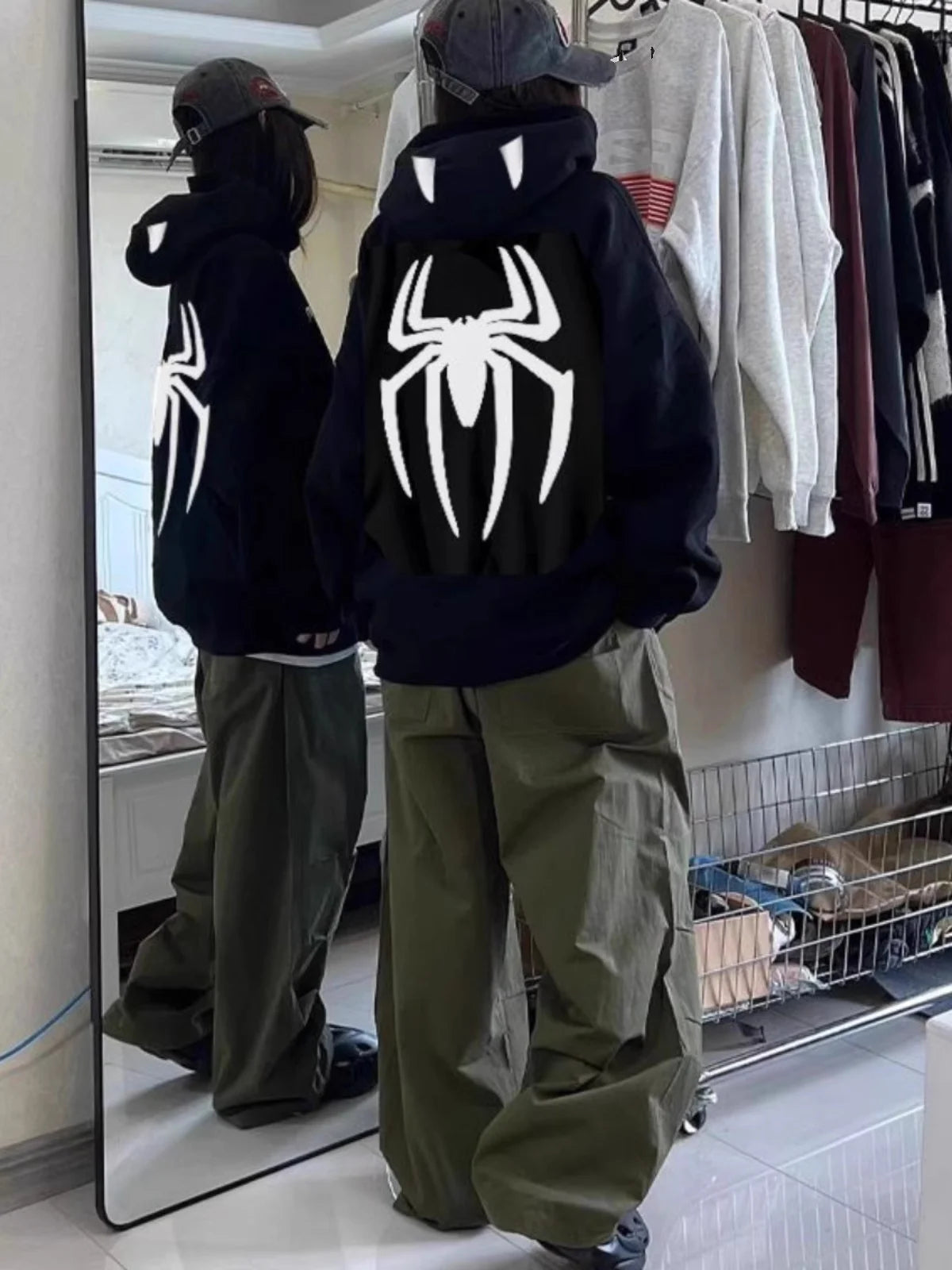 Hoodie American Street Hoodie Swivel Pullover Fall and Winter Coat