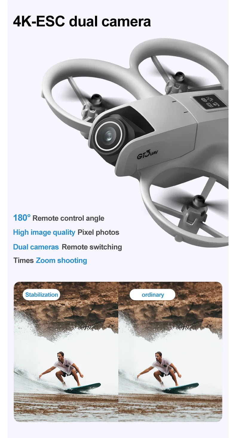 NEW Original GT3 MINI Drone 8K GPS Professional HD Aerial Photography Remote Control Aircraft HD Dual Camera Quadcopter Toy Gift