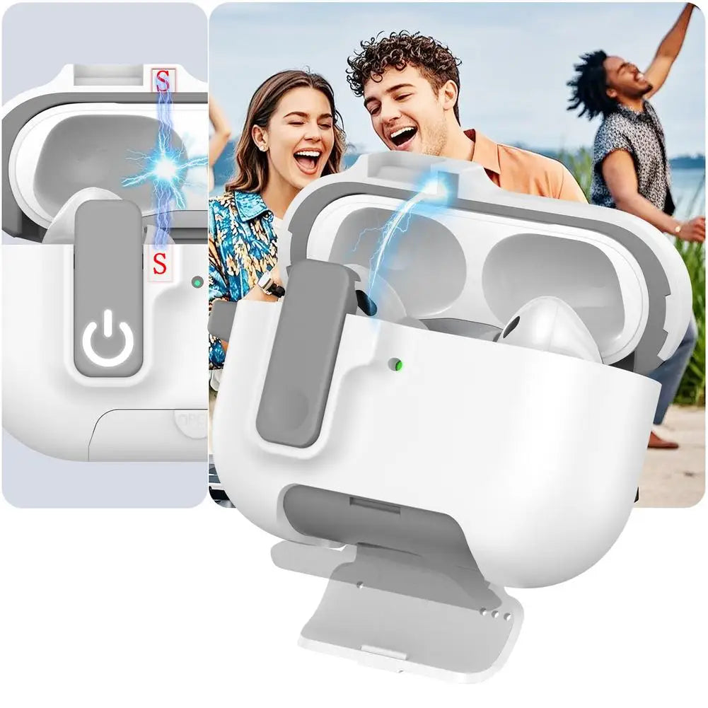 Shockproof Protective Case For Airpods Pro 3 With Phone Stand Automatic Lock Security Cover For AirPods Pro3 3rd Gen 2025