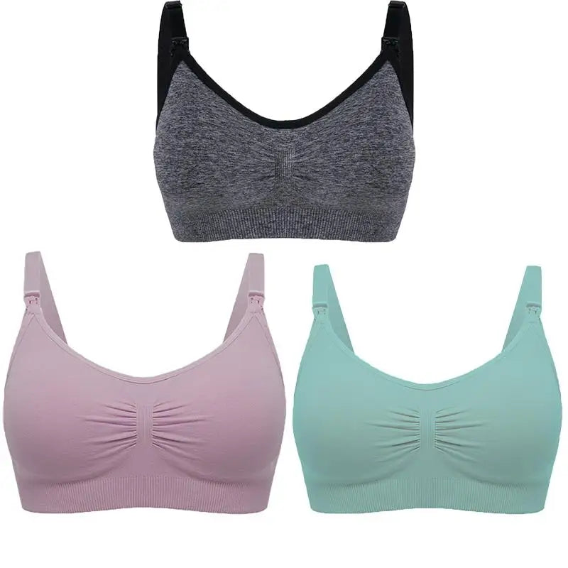 3pcs/Set High Quality Maternity Nursing Bras Cotton Breastfeeding Pregnant Underwear Seamless Large Size Breathable Bra Push Up