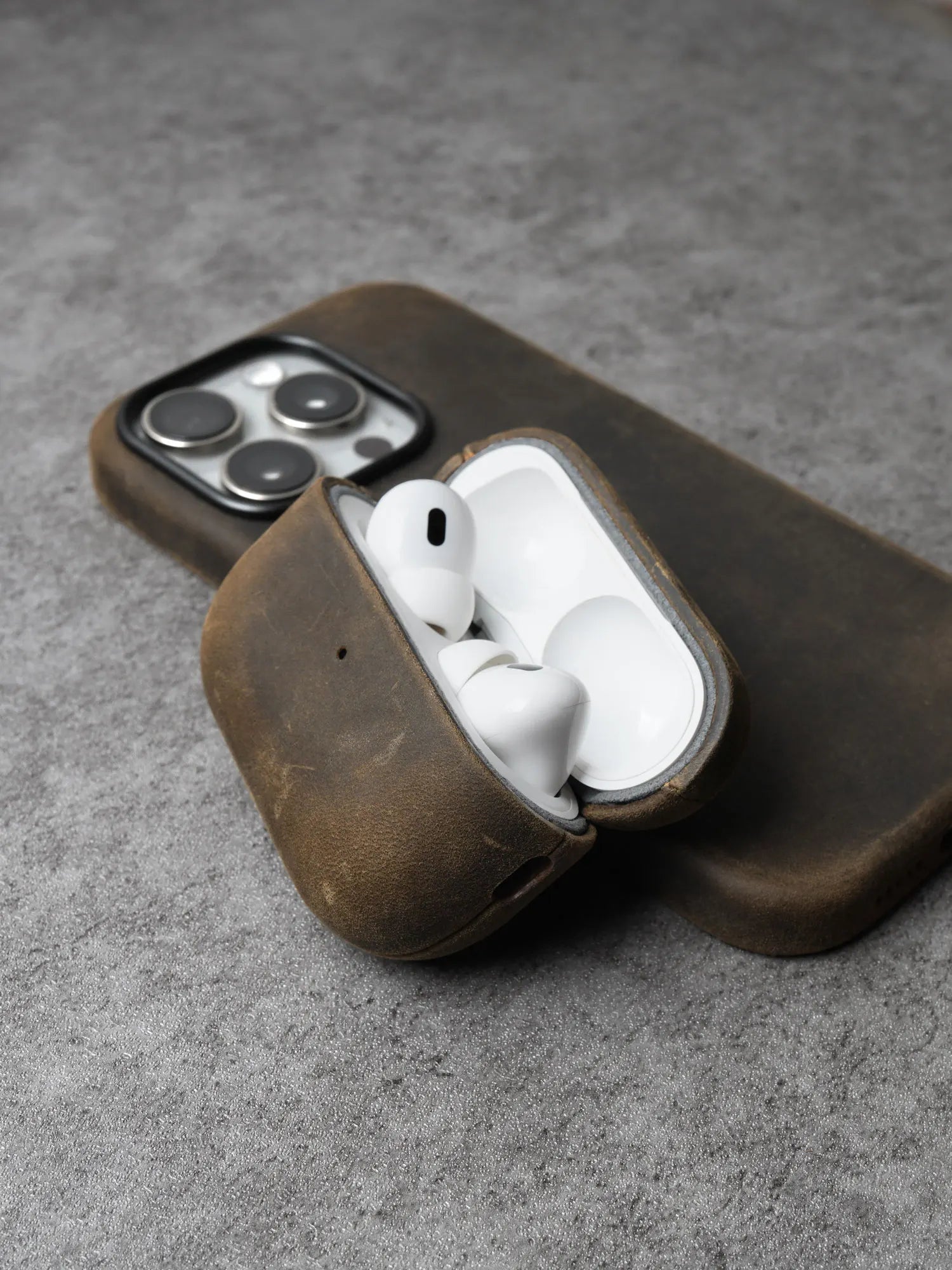 YMW Crazy Horse Genuine Leather Case for AirPods Pro 3 2 Luxury Cowhide Cases Wireless Bluetooth Headset Cover