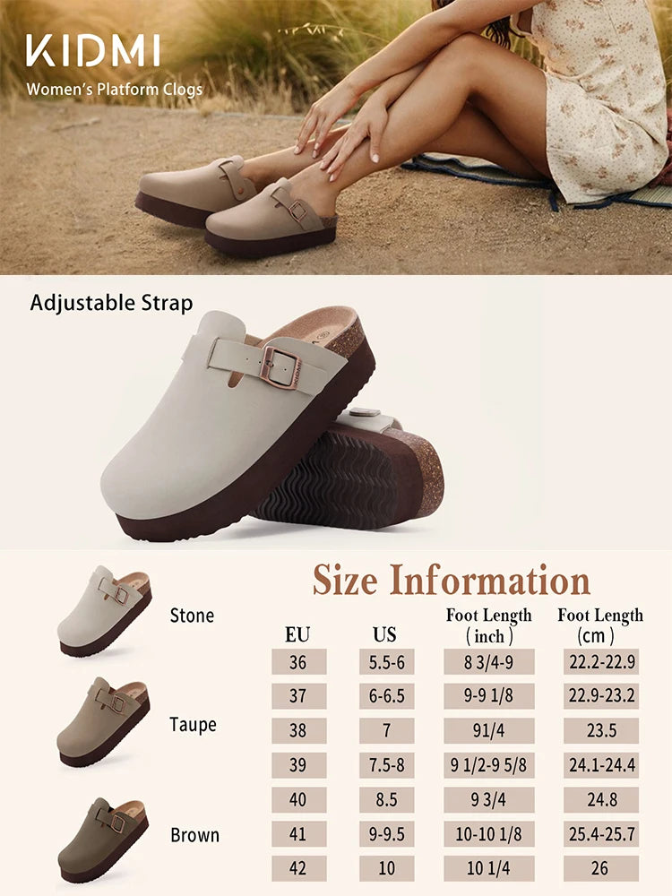 Asgard Women Men Suede Leather Clogs Slippers Fashion Unisex Cork Footbed Sandals Outdoor Antiskid Mules Shoes with Arch Support