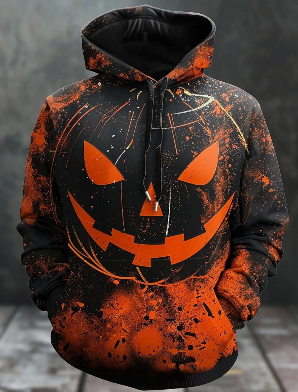 Halloween Men's Graphic Hoodie Pumpkin Prints Classic Casual 3D Pullover Holiday Fashion Hoodies Thin Style Long Sleeve Hooded