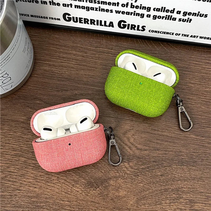 Luxury Case For Airppods Pro 2 PU Fabric AirPods Pro 2022 airpod 3 Earphone Accessories With Buckle for Airpods Pro 2nd Cases