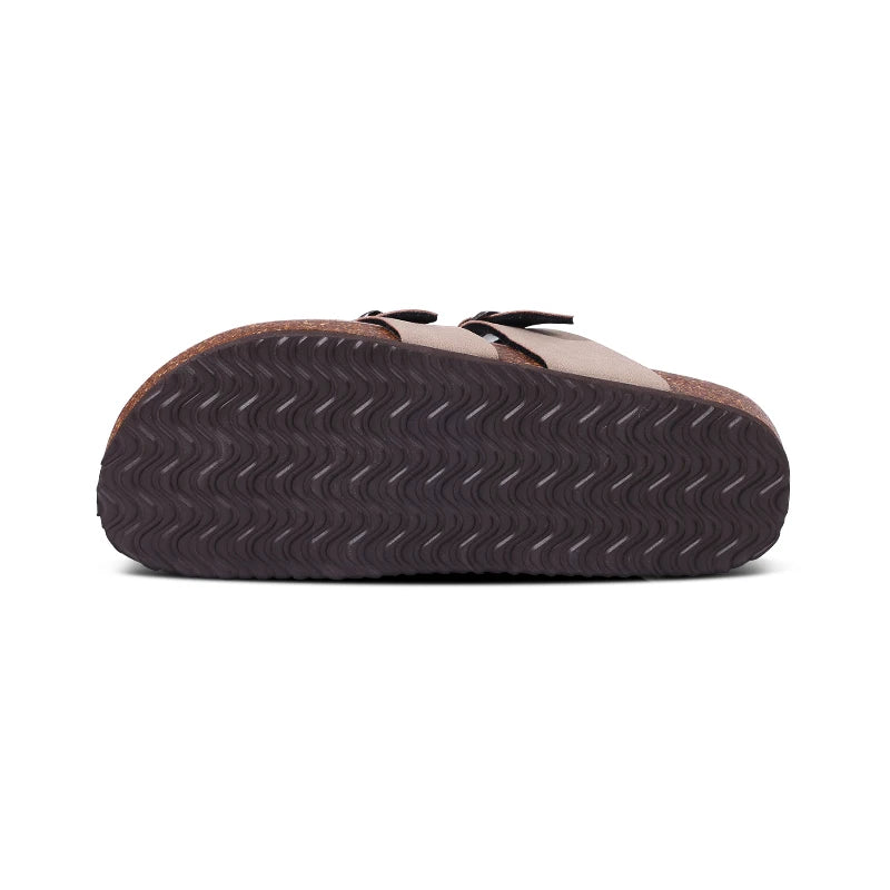 Fashion Women's Suede Mules Slippers Men Clogs Cork Insole Sandals With Arch Support Outdoor Beach Slides Home Shoes