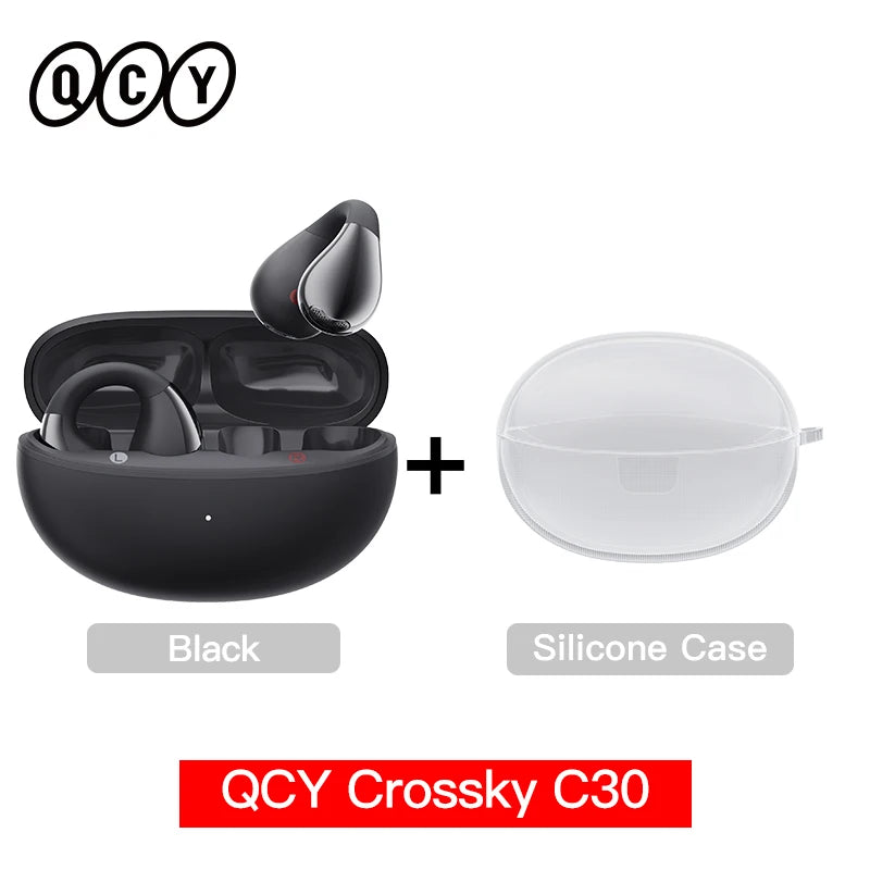 QCY Crossky C30 Wireless Earphones Bluetooth 5.4 Ear clip TWS Sports Earbuds Open Ear Earclip Dual-Connection Headphone