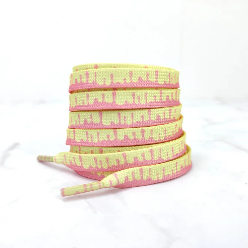 1Pair Af1 Shoelaces for Sneakers Rainbow ice Cream Flat Shoelace Elastic Laces Shoes Strings 120/140/160CM Width 0.8cm