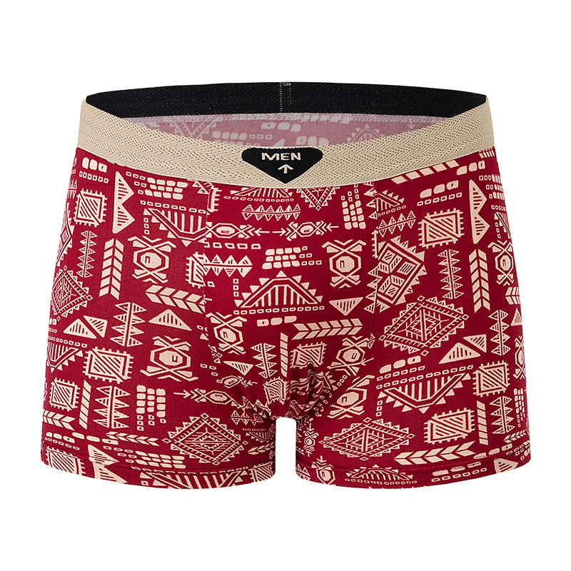 5 Pcs Fashionable And Versatile Printed Underwear For Men In All Seasons Comfortable Plus Size Youth Boxer Shorts Casual Shorts