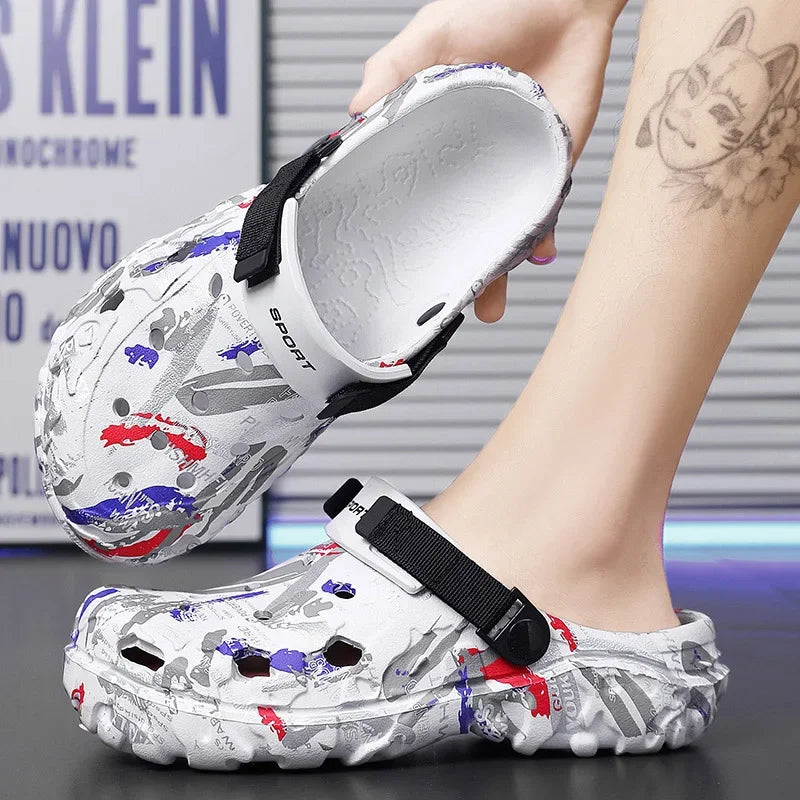 Plus Size 47 Summer Men Sandals Clogs Outdoor Garden Clogs Hole Shoes Male Casual Shoes Water Shoes Comfort Home Soft Slippers