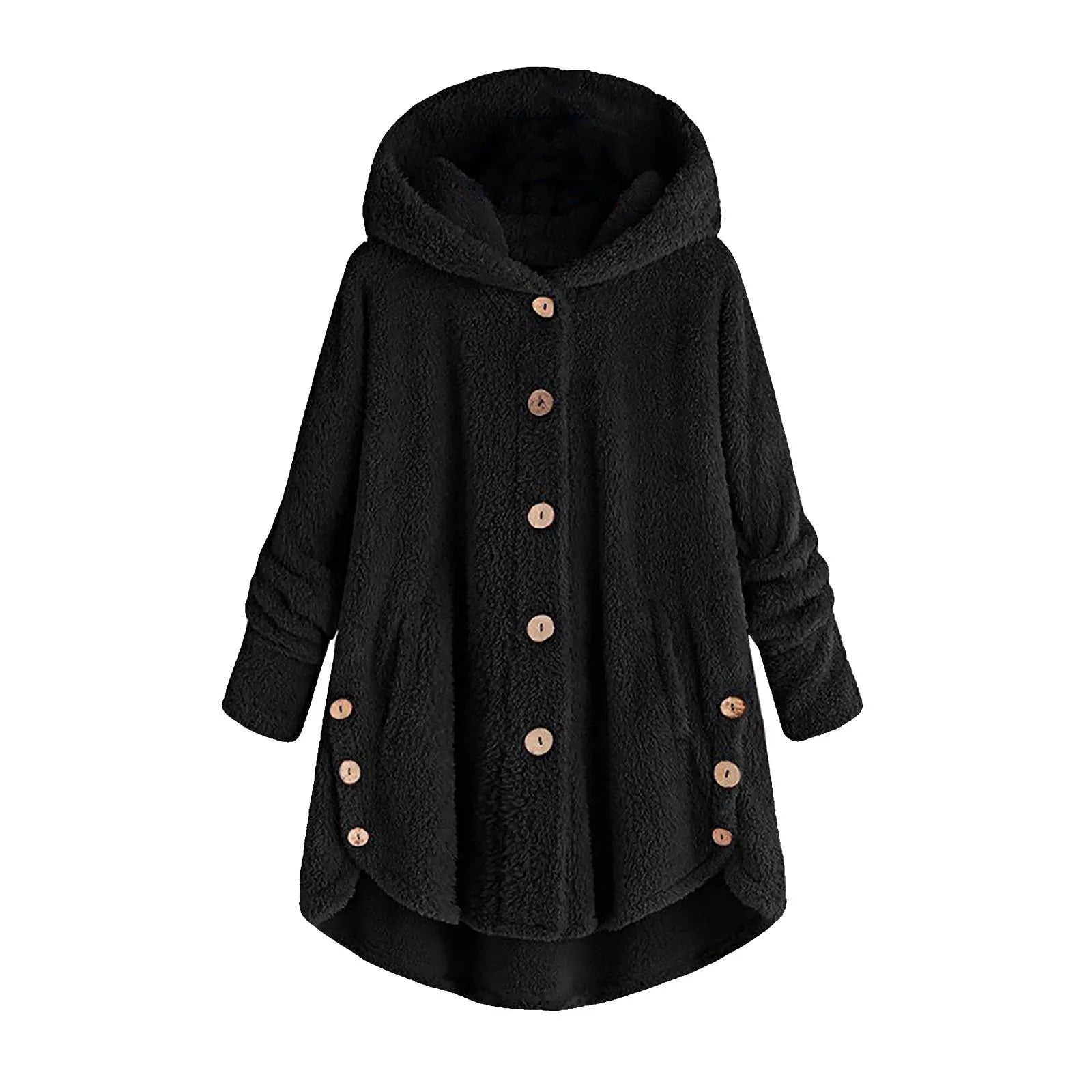 Autumn Winter Coat Women Warm Coat Wool Jacket Female Plush Coat Hooded Jacket New Women's Coats Solid Color Jacket