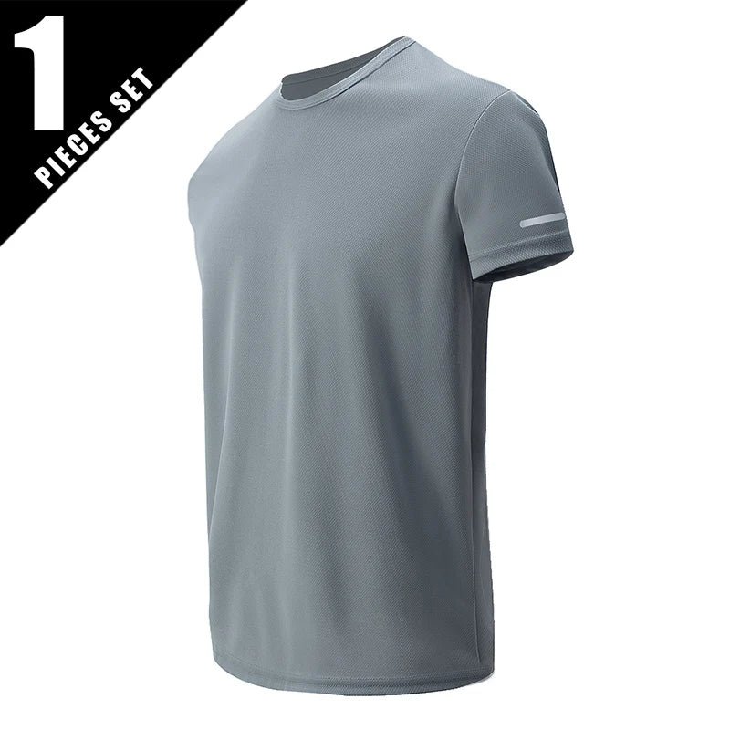 1/4/6 Pcs Summer Teenagers Aged 13-16 Solid Color Quick drying Short sleeved T-shirt Men's Loose Casual Sportswear Sizes 160-175
