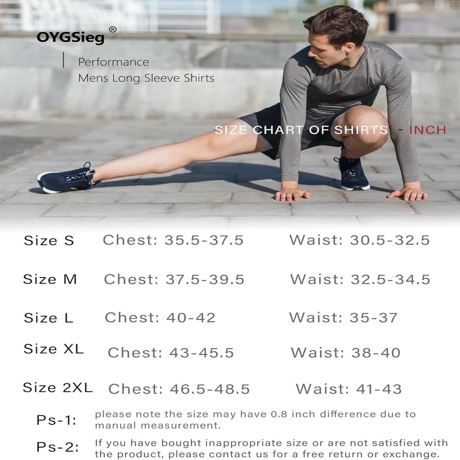 1 Pack Men's Quick Dry Long Sleeve Shirts Moisture Wicking  Protection UV UPF  Performance T-Shirt for Casual