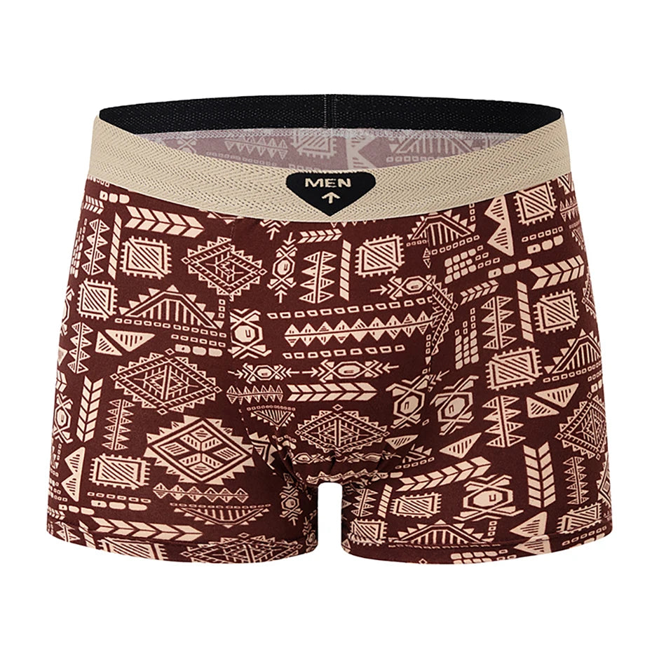 5 Pcs Fashionable And Versatile Printed Underwear For Men In All Seasons Comfortable Plus Size Youth Boxer Shorts Casual Shorts