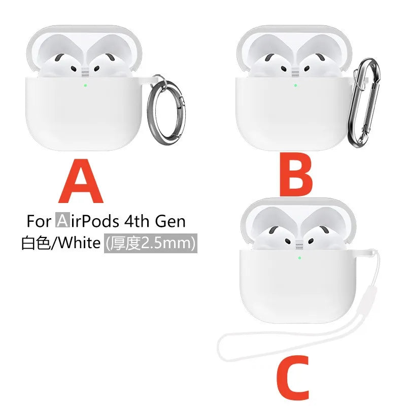 New For Airpods 4 Case Silicone Earphone Case with Active Noise Cancellation Shockproof Protective Case for Apple Airpods 4 2024