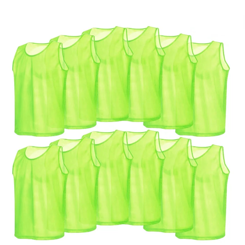 6/12 PCS Adults Children Soccer Training Vest Football Shirts Jerseys Scrimmage Practice Sports Vest Breathable Team Training