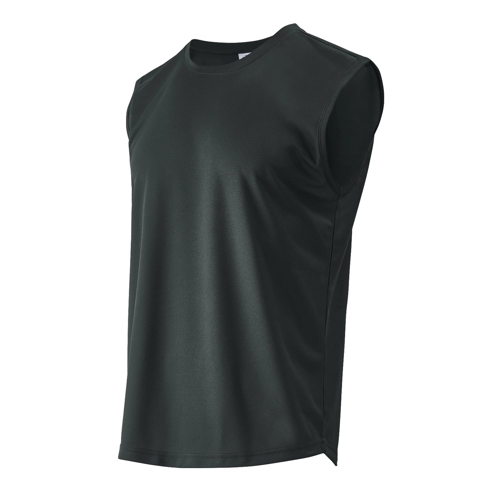 5-piece summer men's quick drying solid color sleeveless sports vest suitable for fitness training and outdoor activities