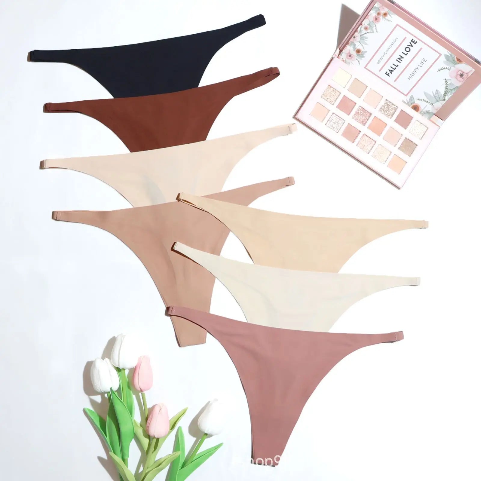 Ice Silk Seamless Panties For Women Soft Thin Band Thongs Woman Satin Underwear Female Bikini Panties String Tangas Mujer