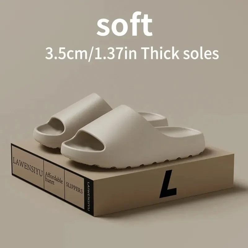 1Pair Coconut Slippers Feel like Stepping on Shit Thick-soled Sandals Summer New Non-slip Wearing Sandals