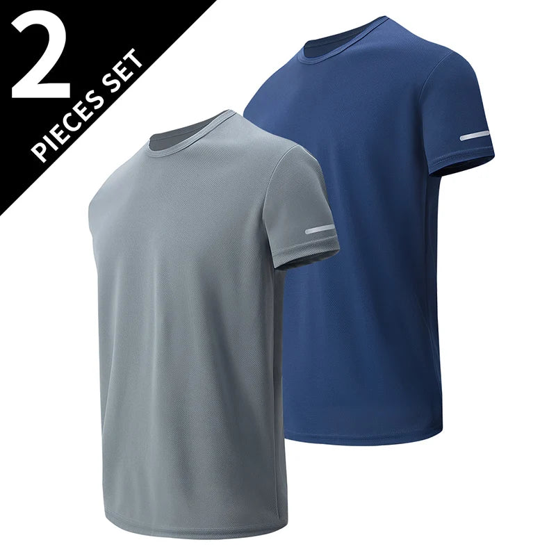 1/2/4 Pcs Men's Leisure Quick-drying Multicolor Short-sleeved Loose and Comfortable Plus Size Teenagers' Sports and Fitness Jack