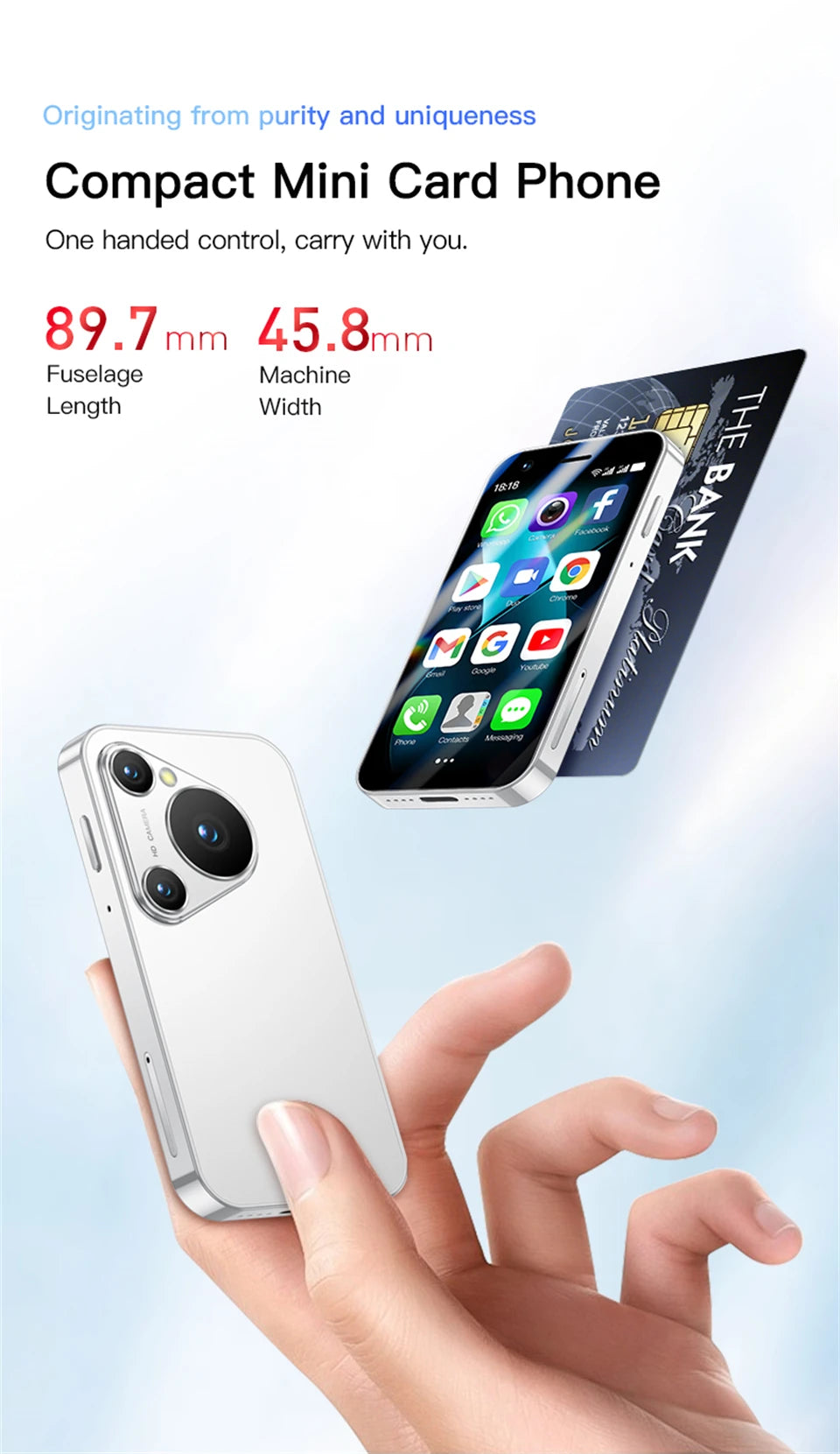 SOYES P70 Pro Max Mini Android8.1 Smartphone 3.0 Inches 2000mAh Face ID Dual SIM Standby Play Store 3G Little Phone
