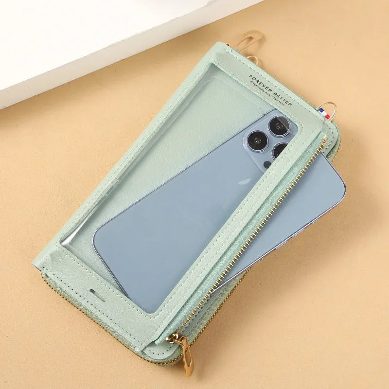 Women Crossbody Bags Touch Screen Cell Phone Purse 2023 Fashion Shoulder Bag Mobile Mini Wallet Card Holder Handbag for Female