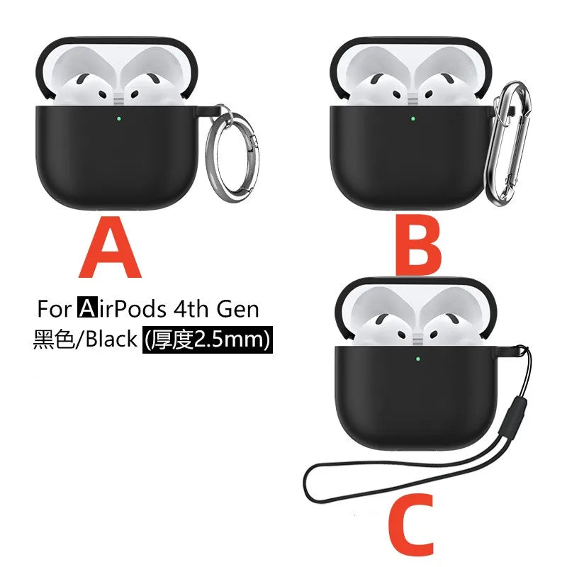 New For Airpods 4 Case Silicone Earphone Case with Active Noise Cancellation Shockproof Protective Case for Apple Airpods 4 2024