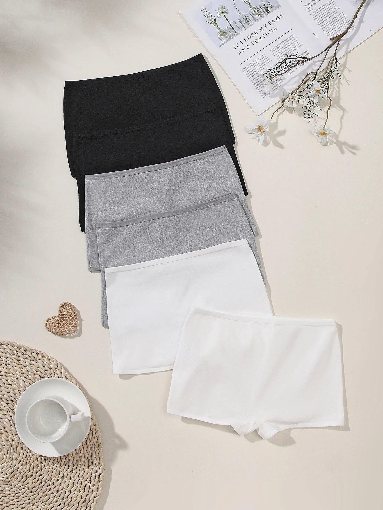 6 pieces, women's cotton comfortable breathable low-waisted shorts, seamless low-waisted home daily wear women's underwear, wome