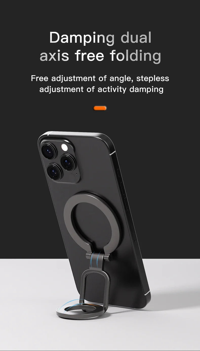 2025 Double-Sided For MagSafe Phone Holder for iPhone 14/15/16 Foldable 360° Rotating Stand Strong Magnet & Finger Grip Suppor
