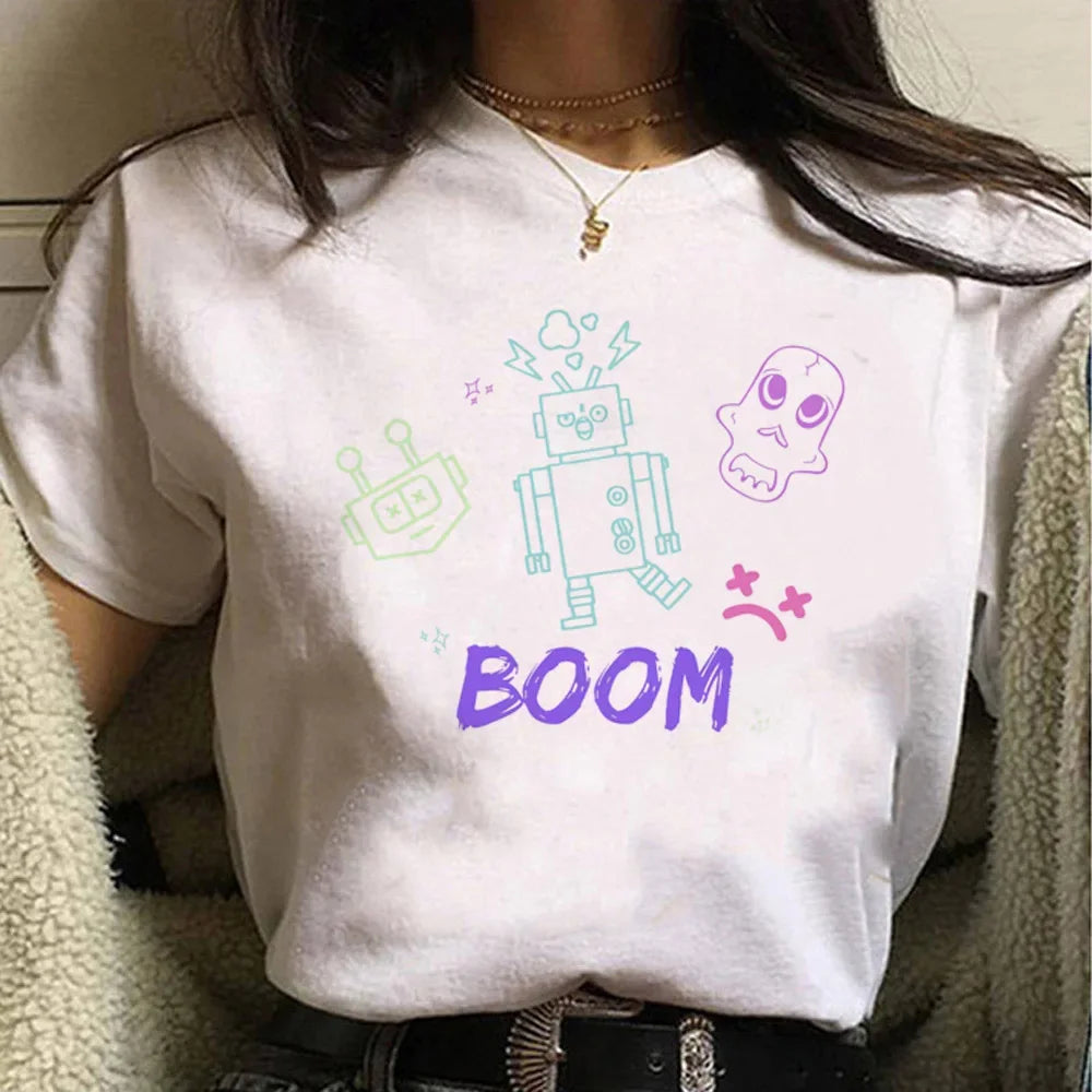 Jinx Arcane Monkey T Shirt Anime Cosplay Tees Women Men Unisex Grunge Aesthetic Short Sleeve Cartoon Print Summer Streetwear