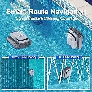 VOXIV Cordless Robotic Pool Cleaner with Wall Climbing - Over 120mins Runtime Automatic Pool Vacuum