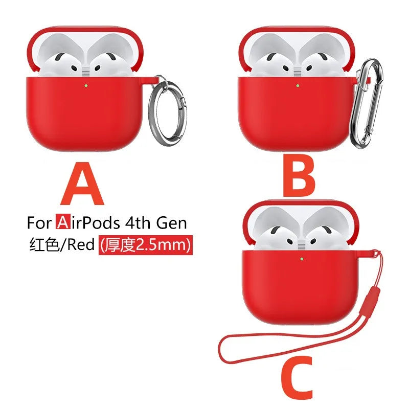 New For Airpods 4 Case Silicone Earphone Case with Active Noise Cancellation Shockproof Protective Case for Apple Airpods 4 2024