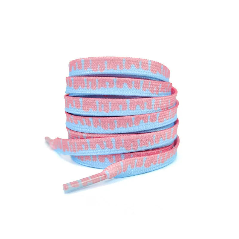 1Pair Af1 Shoelaces for Sneakers Rainbow ice Cream Flat Shoelace Elastic Laces Shoes Strings 120/140/160CM Width 0.8cm