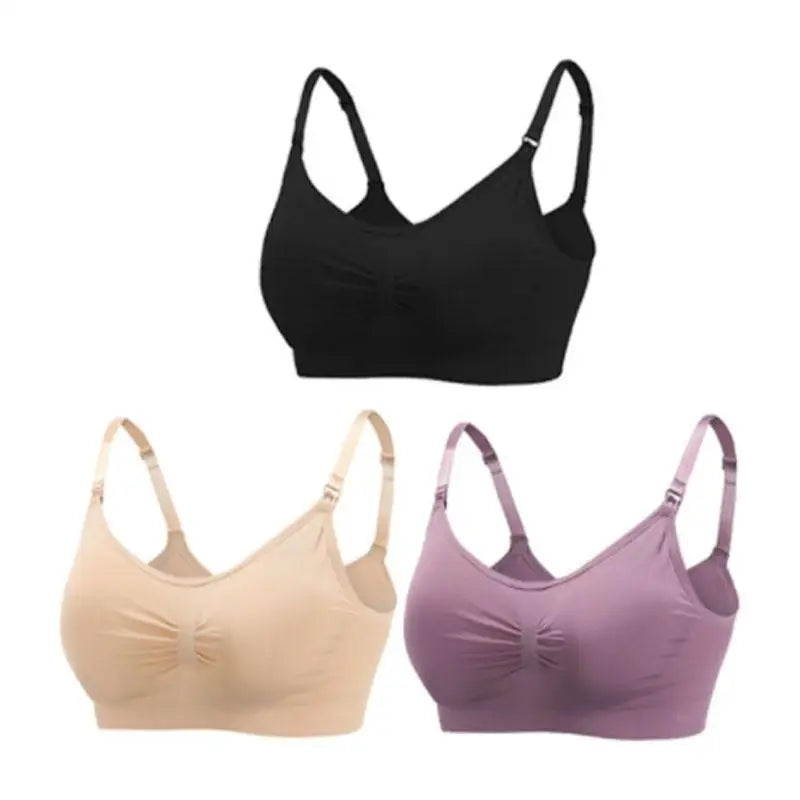 3pcs/Set High Quality Maternity Nursing Bras Cotton Breastfeeding Pregnant Underwear Seamless Large Size Breathable Bra Push Up