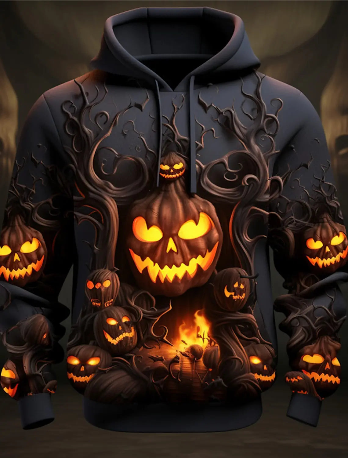Halloween Men's Graphic Hoodie Pumpkin Prints Classic Casual 3D Pullover Holiday Fashion Hoodies Thin Style Long Sleeve Hooded
