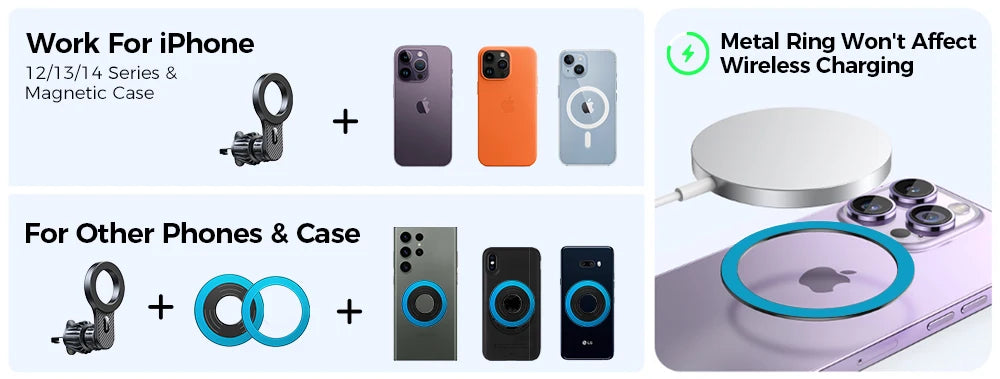 Joyroom Magnetic Car Phone Holder Universal Strong Car Air Vent Phone Mount Compatible with iPhone Samsung LG Google Pixel, etc