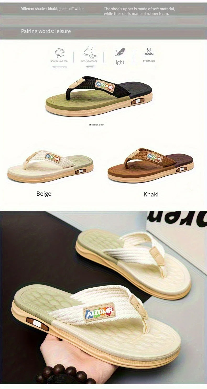 The 2025 new flip-flops for men are suitable for summer outdoor wear. They are anti-slip beach soft-soled flip-flops for men, wh