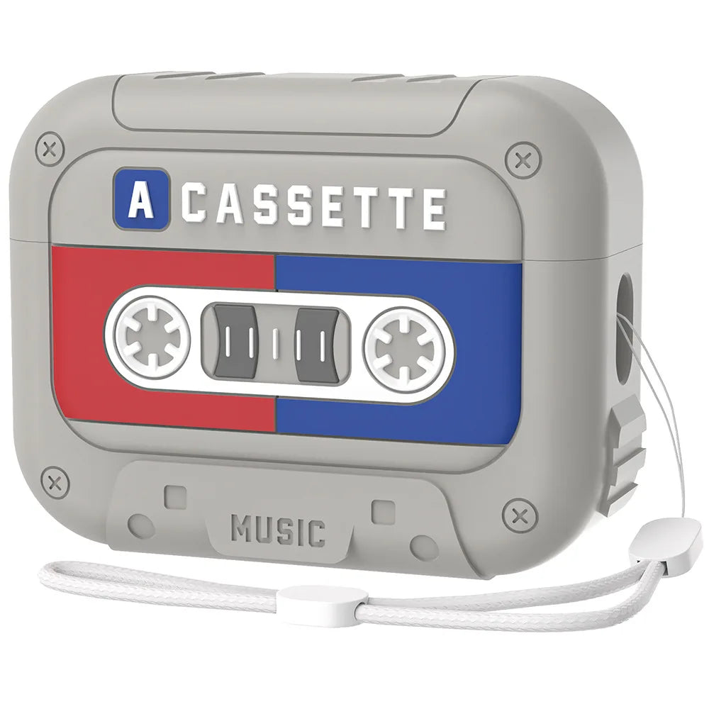 2025 Cassette Tape Case For  AirPods Pro 2 Case Cover Compatible Lanyard Included Shockproof Full Protection For  AirPods 4 Case